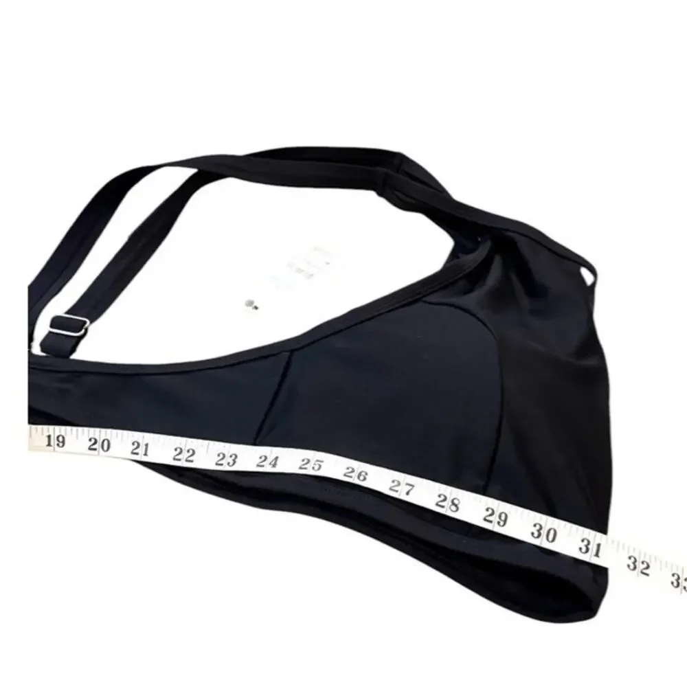 Time and Tru Women’s 1X Black High Neck Bikini Swim Top Mesh Inset NWT